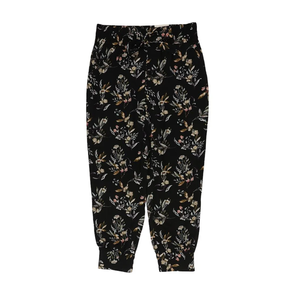 Black Floral Joggers Pants
