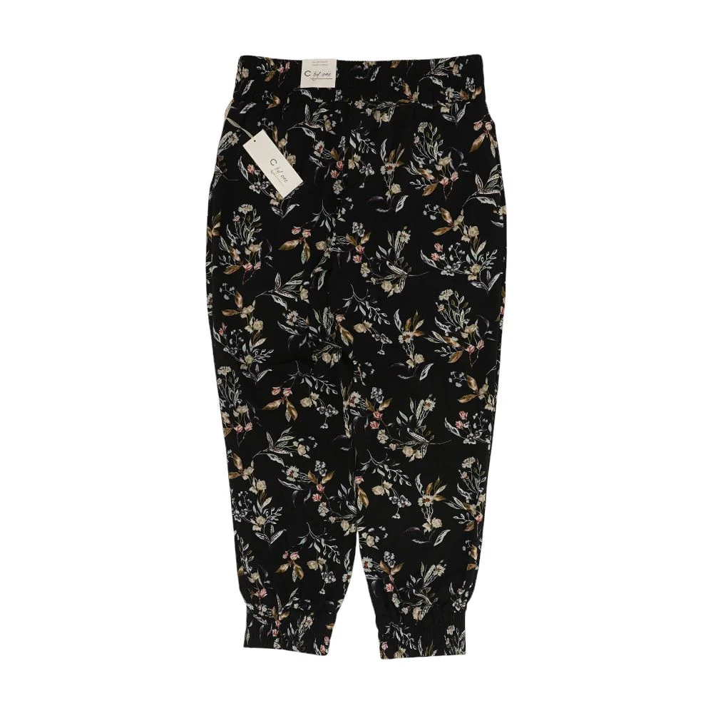 Black Floral Joggers Pants - Image 2
