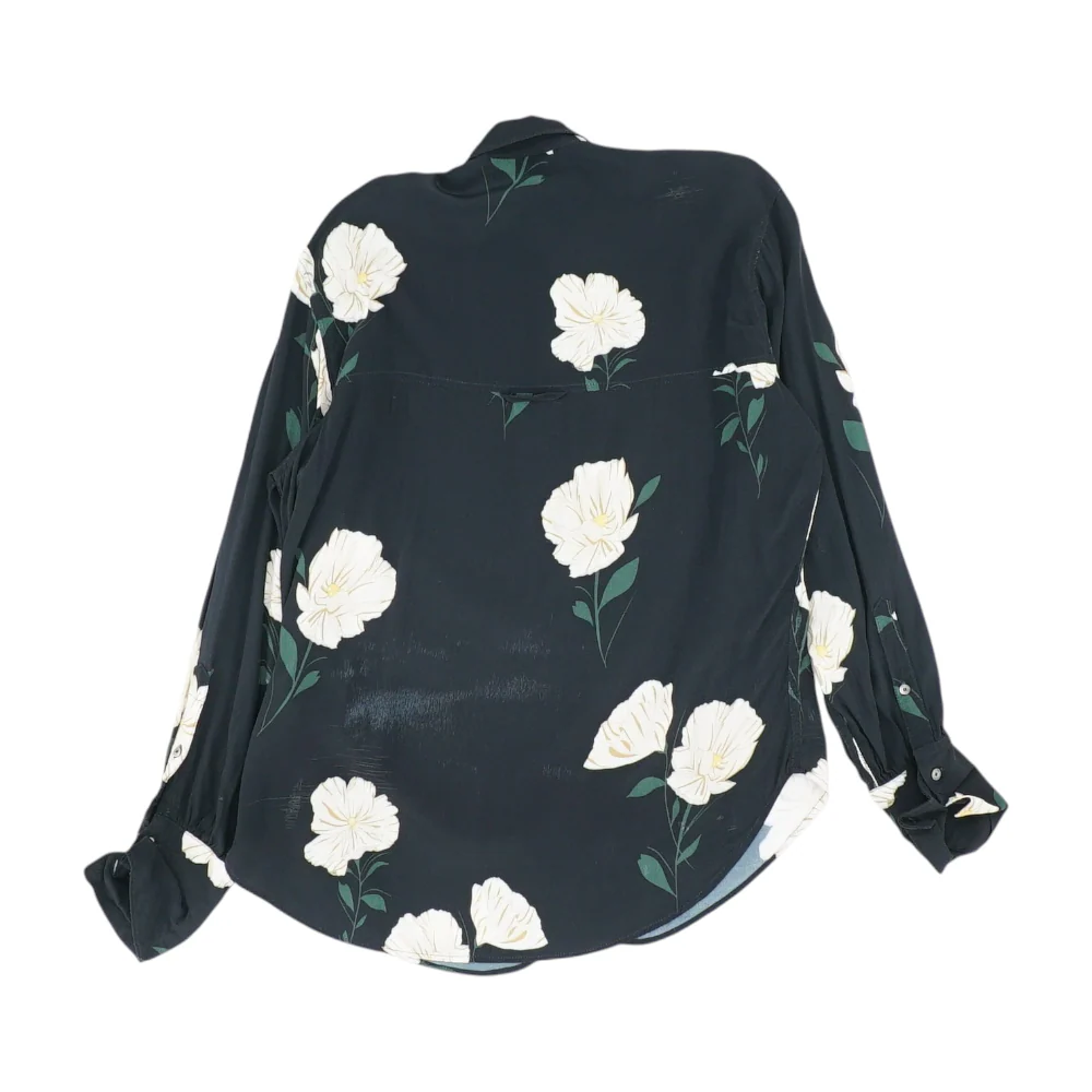Black Floral Long Sleeve Button Down - Image 2