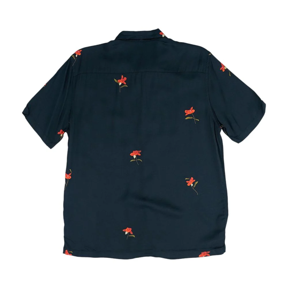 Black Floral Short Sleeve Button Down - Image 2