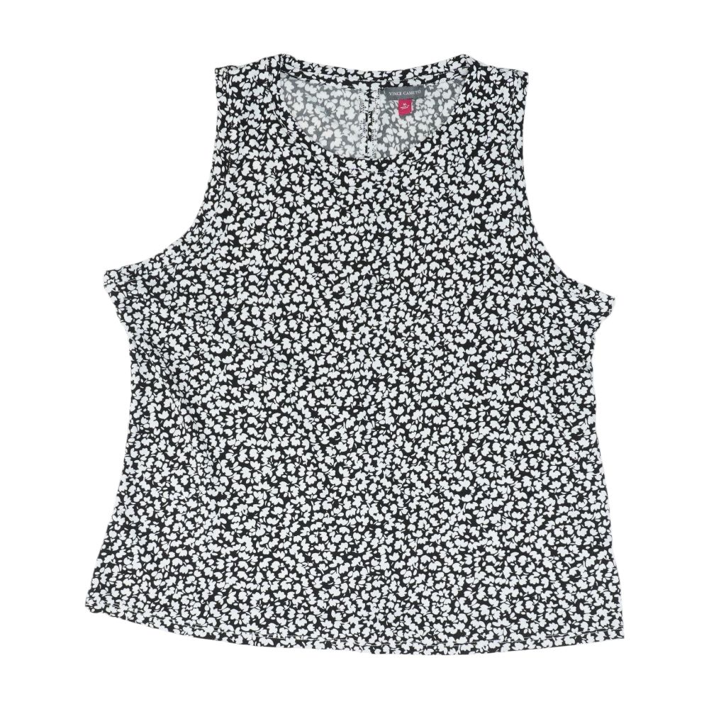 Black Floral Sleeveless Blouse - Image 2