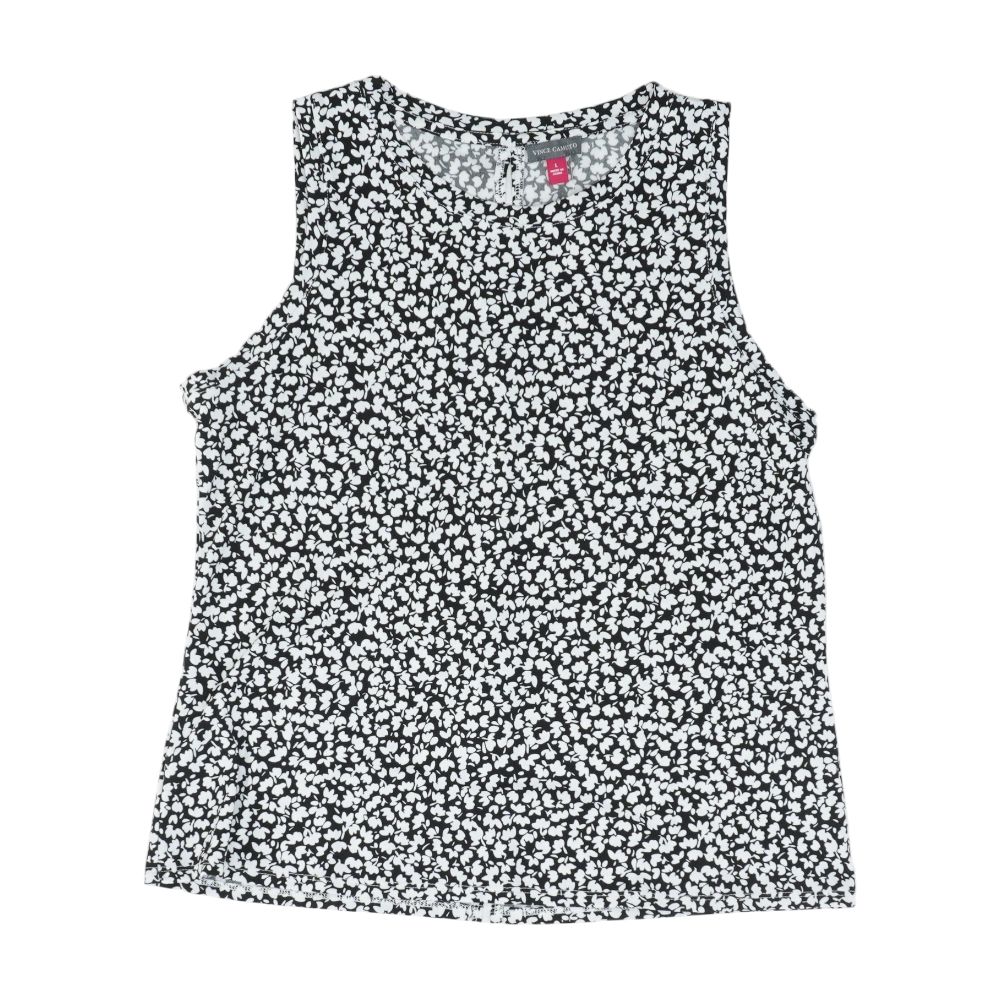 Black Floral Sleeveless Blouse - Image 3