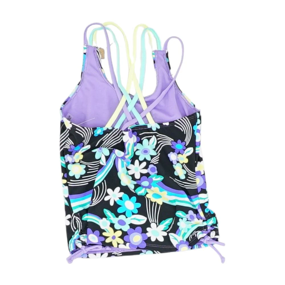 Black Floral Swim Top - Image 2