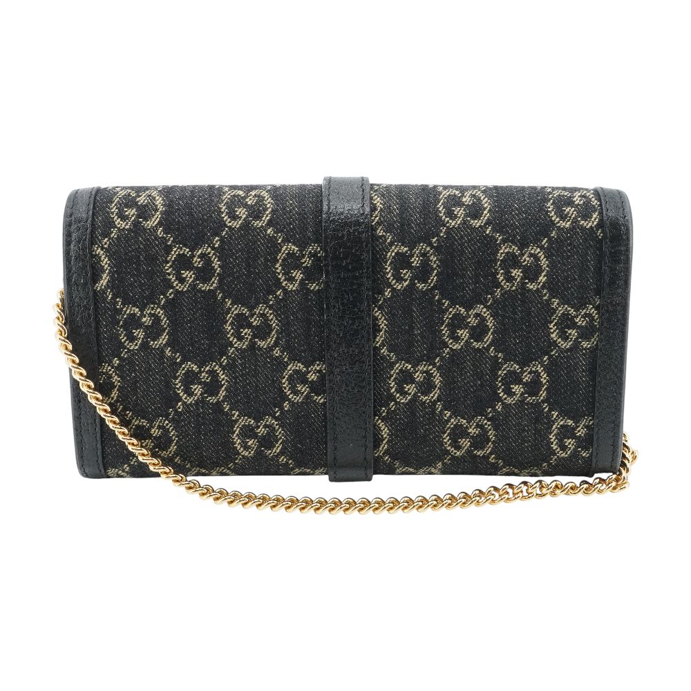 Black GG Denim Jackie 1961 Wallet on Chain - Image 2