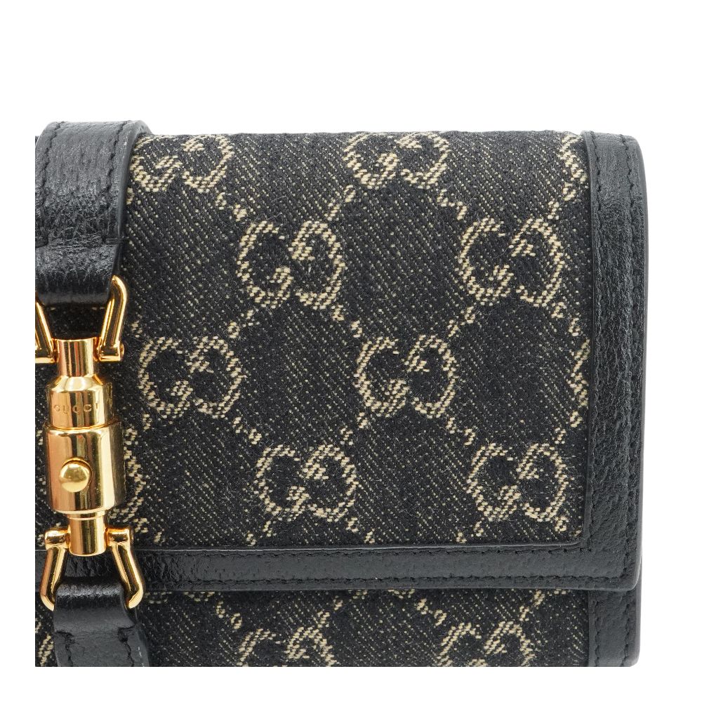 Black GG Denim Jackie 1961 Wallet on Chain - Image 4