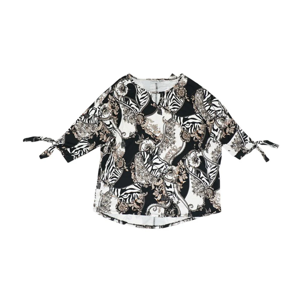 Black Graphic Blouse