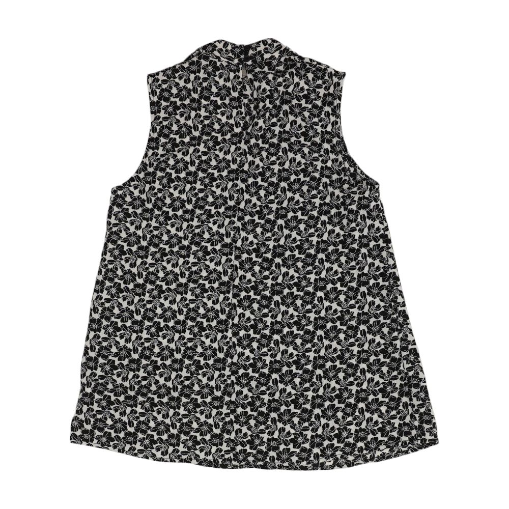 Black Graphic Sleeveless Blouse - Image 2