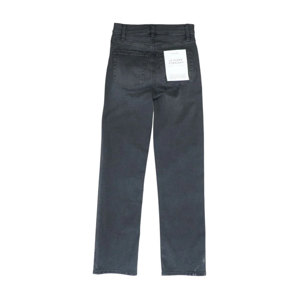 Black High Rise Straight Leg Jeans - Image 2