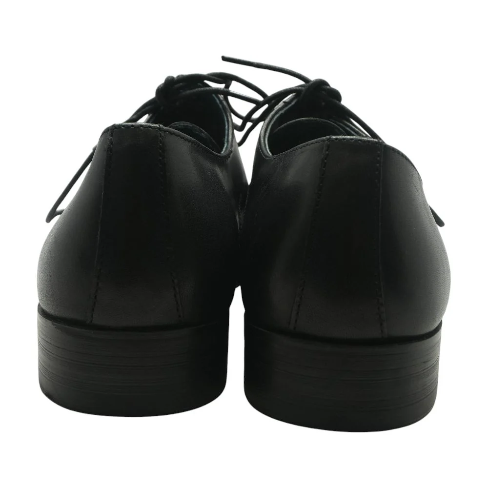 Black Leather Derby/oxford Dress Shoes - Image 2