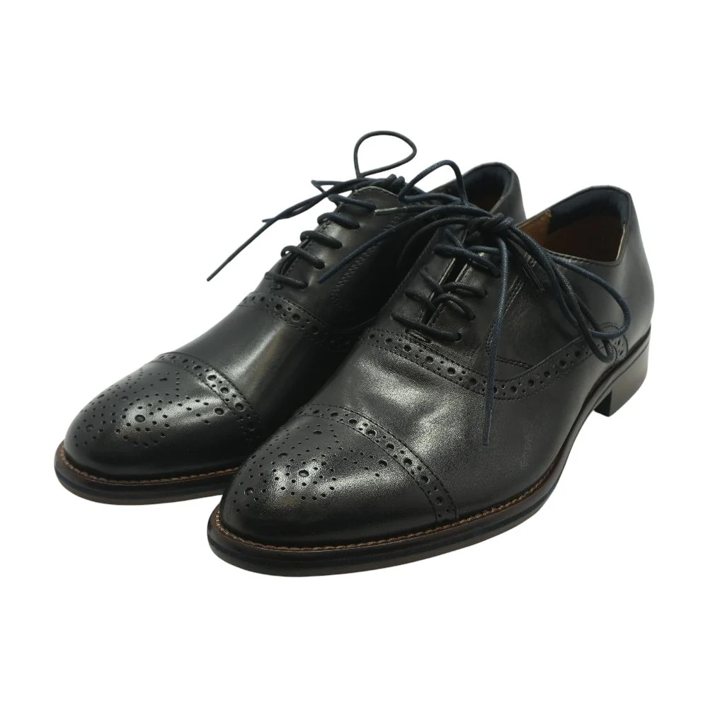 Black Leather Derby/oxford Dress Shoes