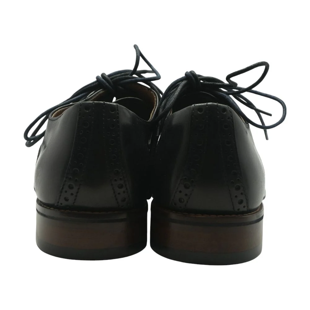 Black Leather Derby/oxford Dress Shoes - Image 2