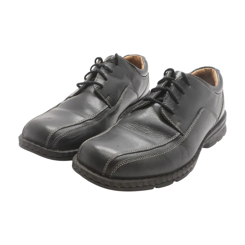 Black Leather Derby/oxford Dress Shoes