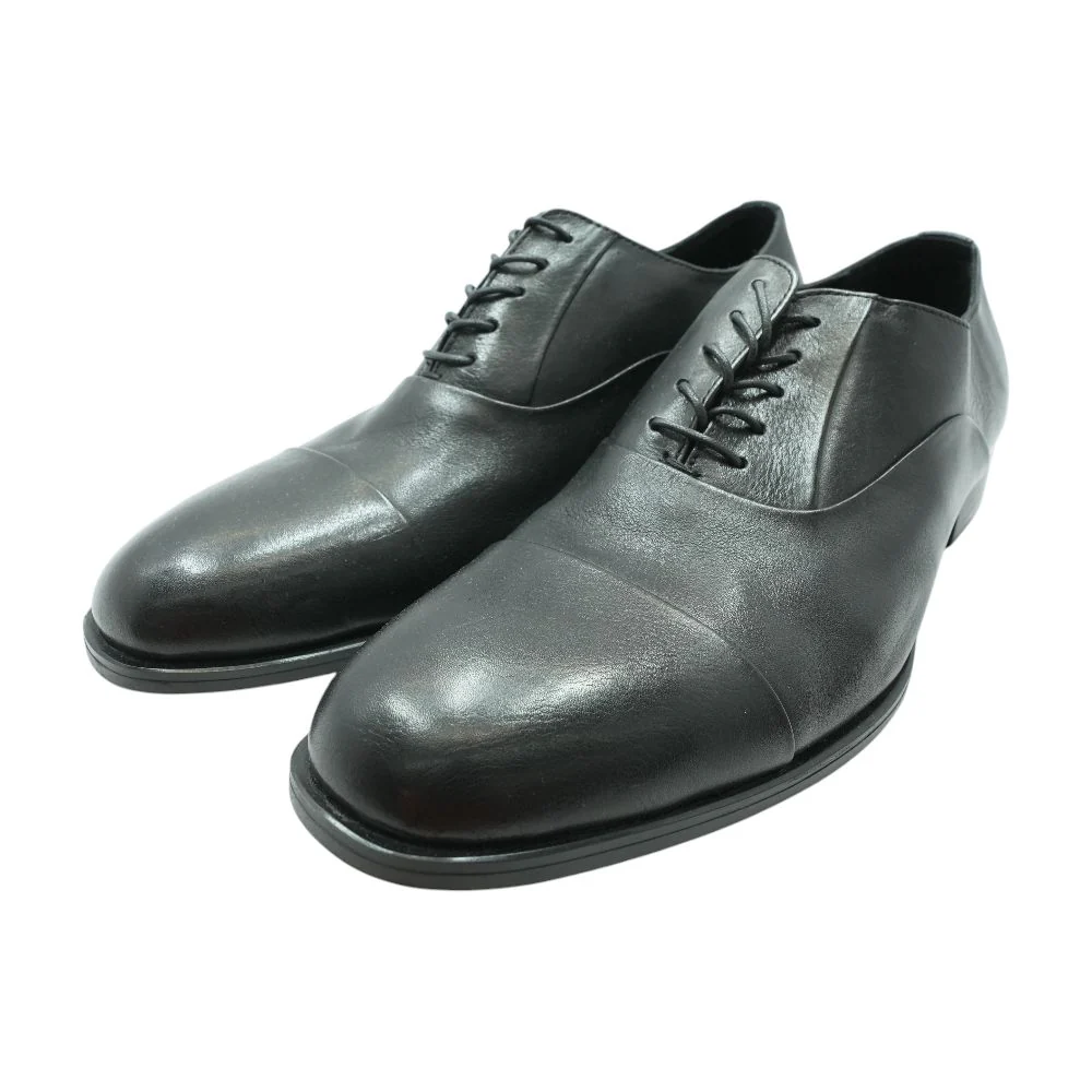 Black Leather Derby/oxford Dress Shoes - Image 2