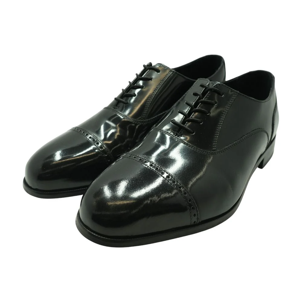 Black Leather Derby/oxford Dress Shoes