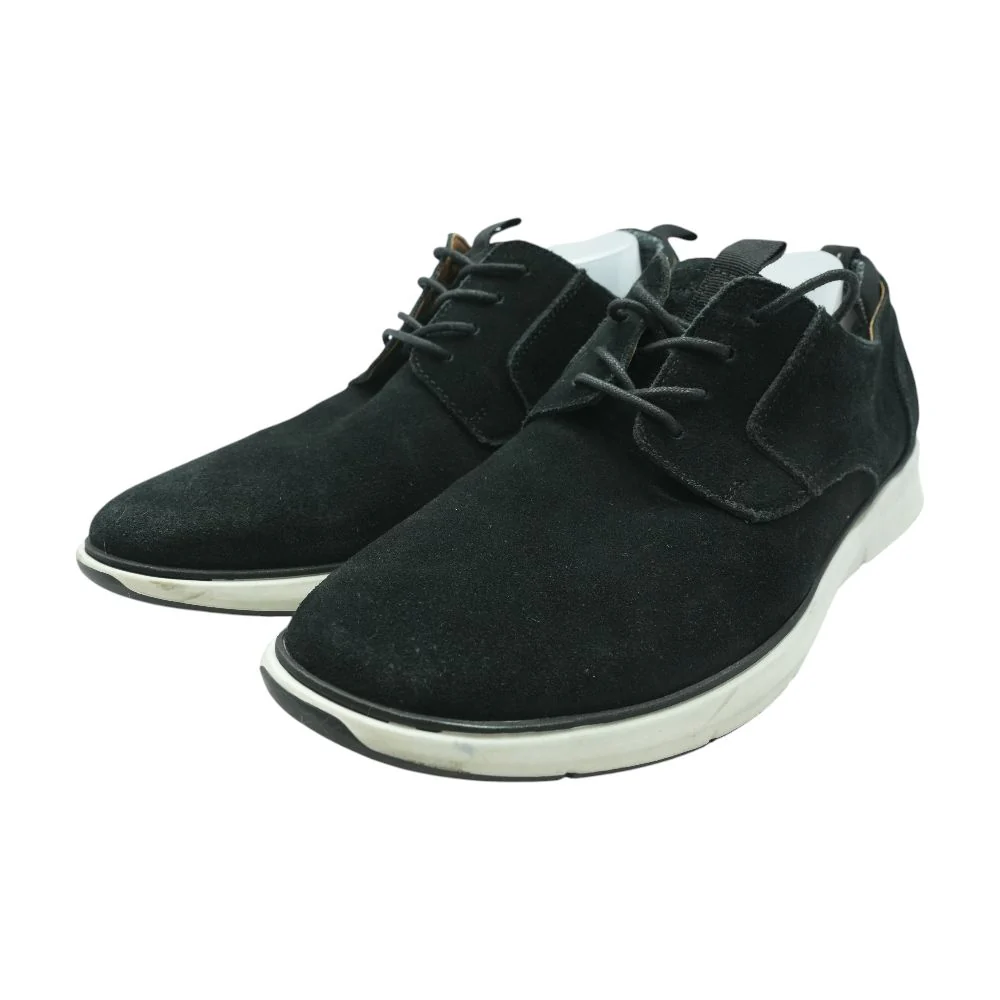 Black Leather Lace Up Casual Shoes