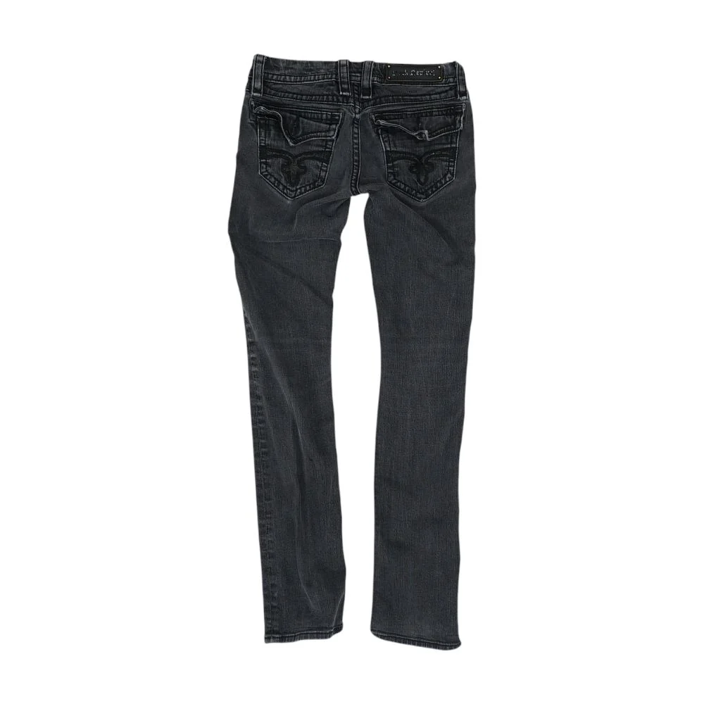 Black Low Rise Slim Leg Jeans - Image 2