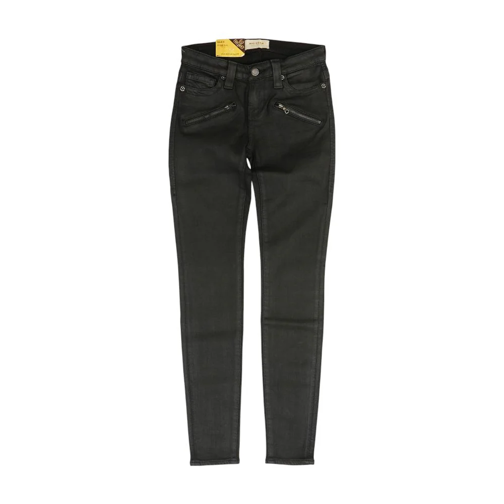 Black Mid Rise Skinny Leg Jeans