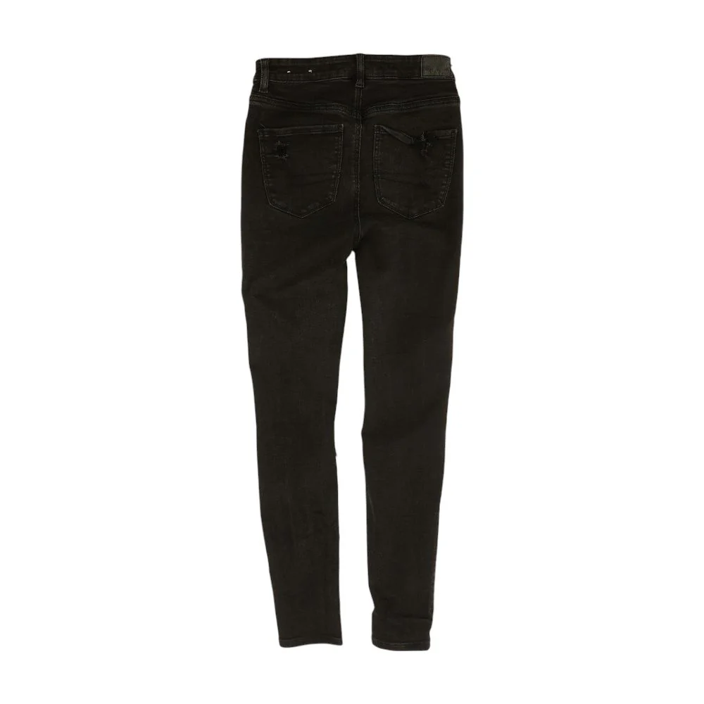 Black Mid Rise Skinny Leg Jeans - Image 2