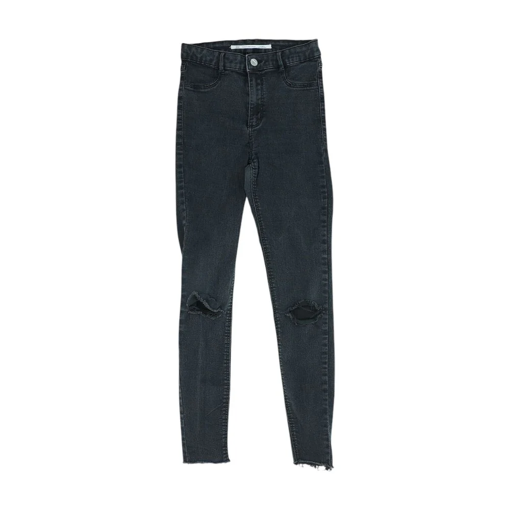 Black Mid Rise Skinny Leg Jeans