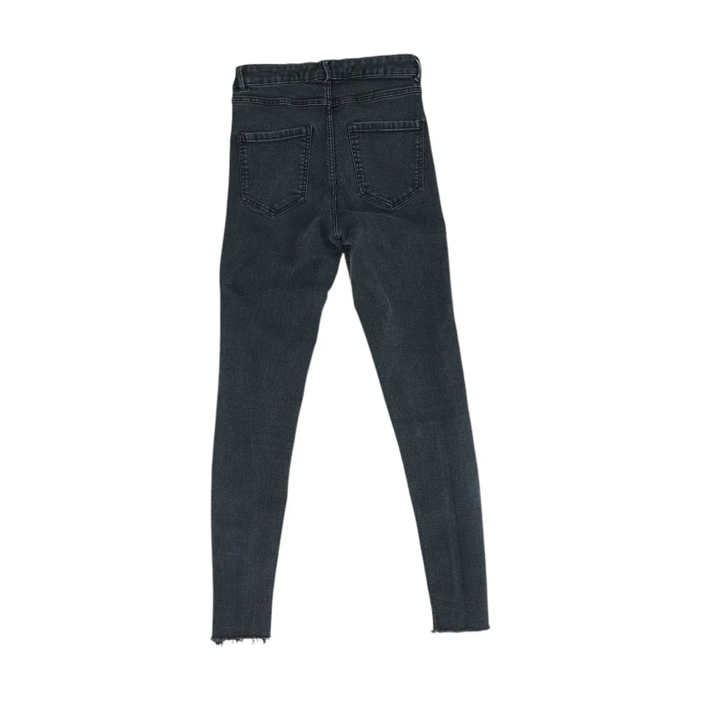 Black Mid Rise Skinny Leg Jeans - Image 2