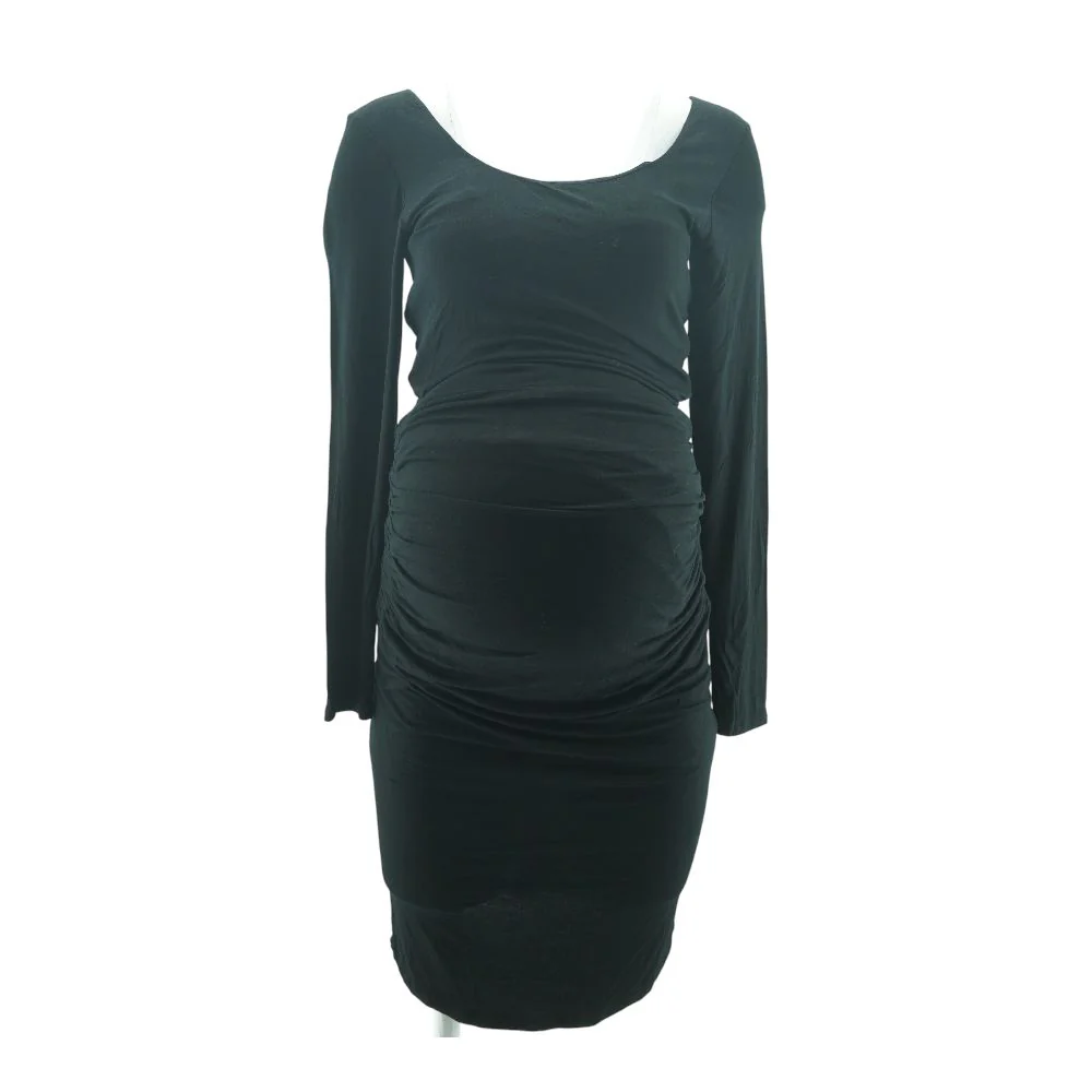 Black Midi Maternity Dress
