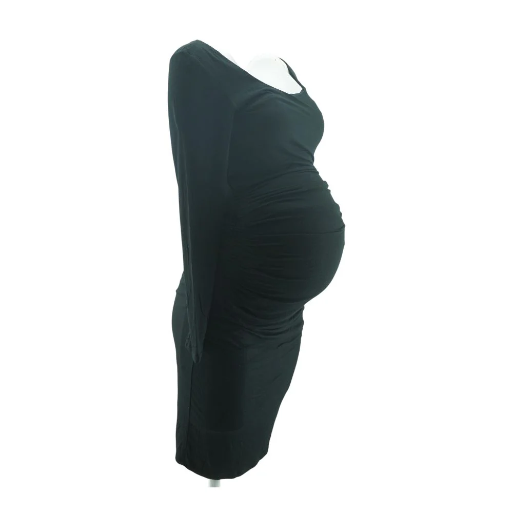 Black Midi Maternity Dress - Image 2