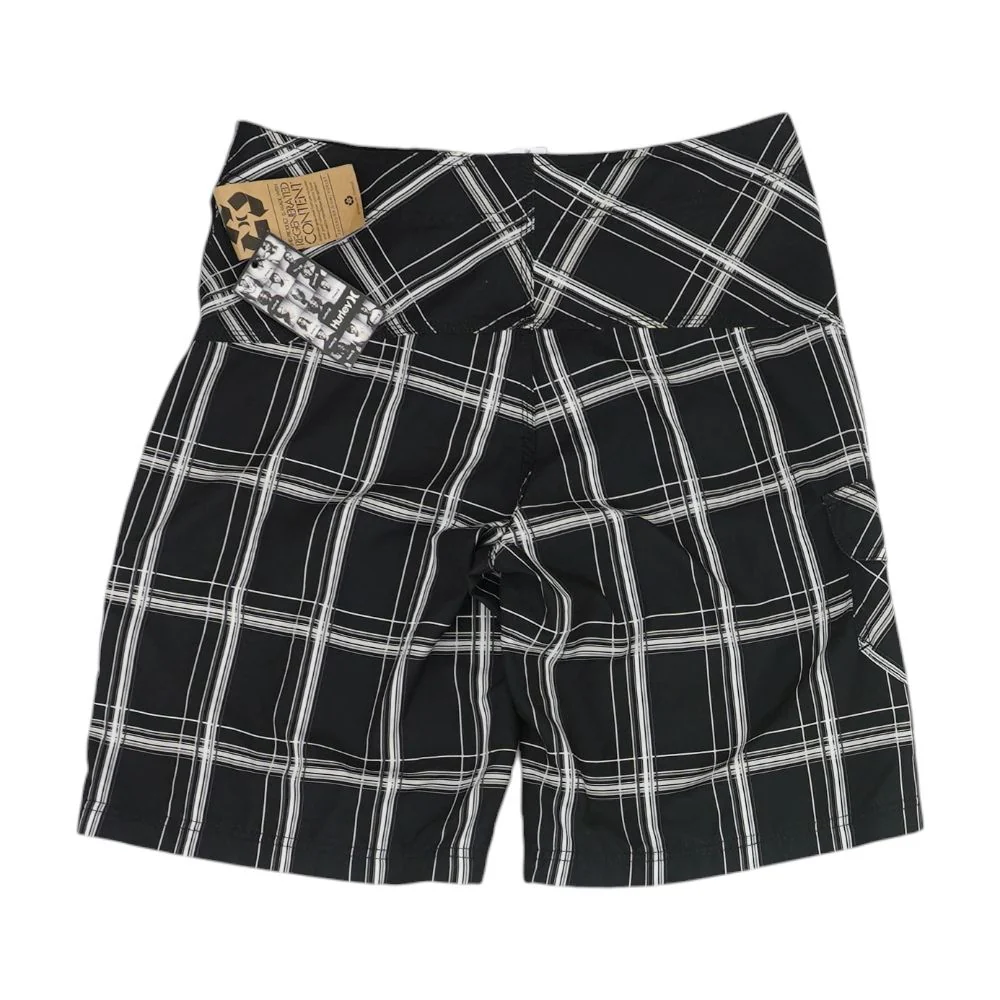 Black Plaid Board Shorts - Image 2