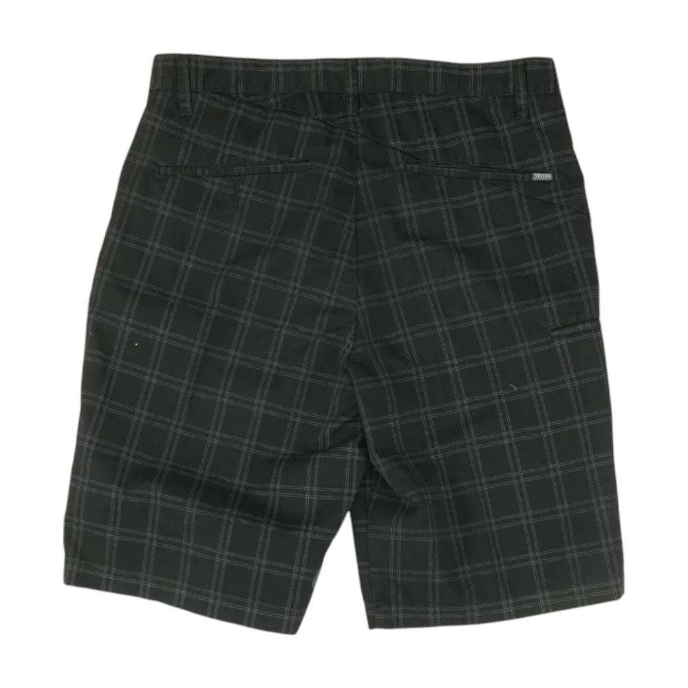 Black Plaid Chino Shorts - Image 2