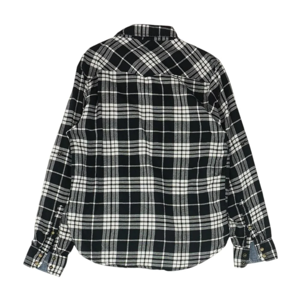 Black Plaid Flannel Button Down - Image 2