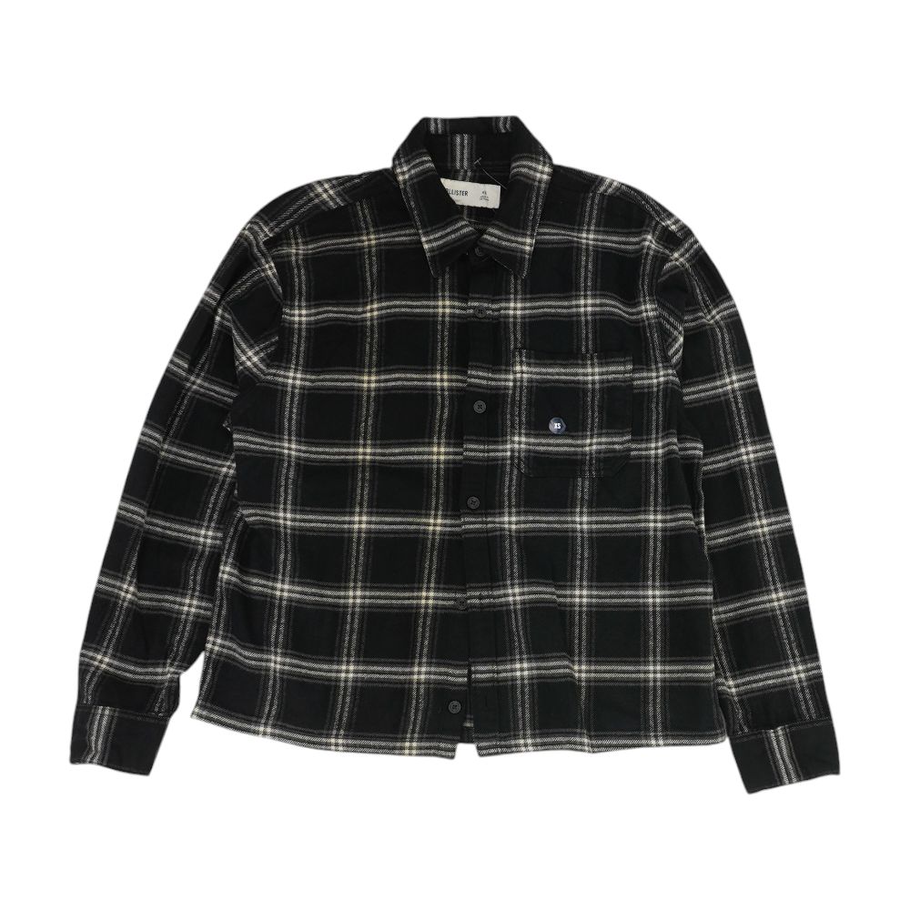 Black Plaid Flannel Button Down