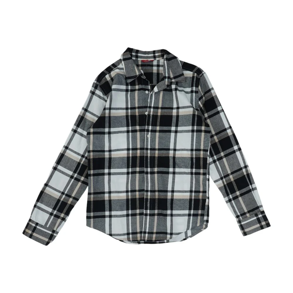 Black Plaid Long Sleeve Button Down