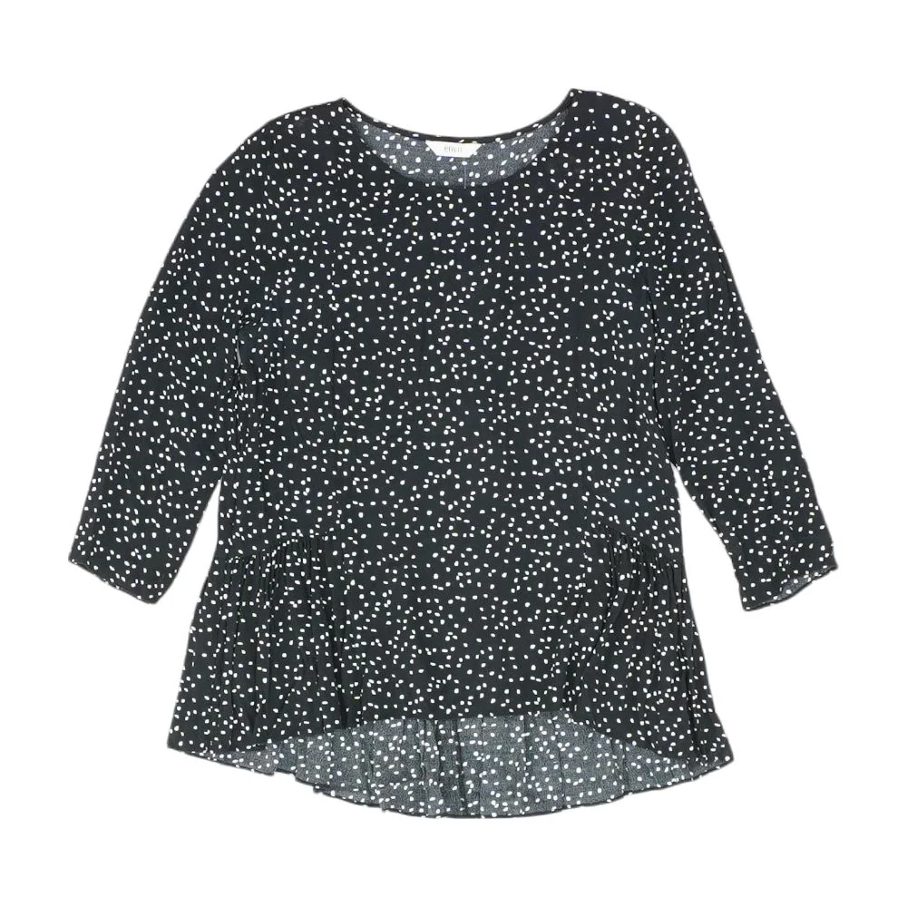Black Polka Dot 3/4 Sleeve Blouse