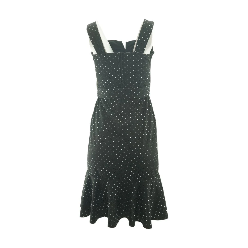Black Polka Dot Midi Dress - Image 2
