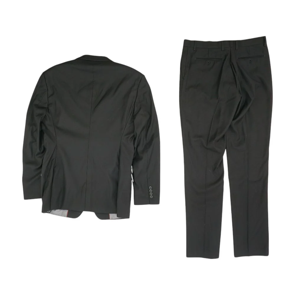 Black Solid 2pc Suit - Image 2