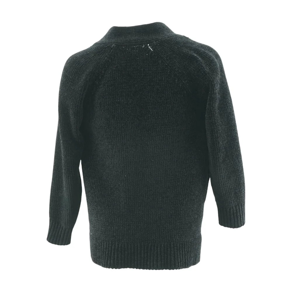 Black Solid Cardigan Sweater - Image 2