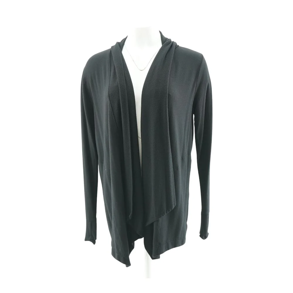Black Solid Cardigan Sweater - Image 2