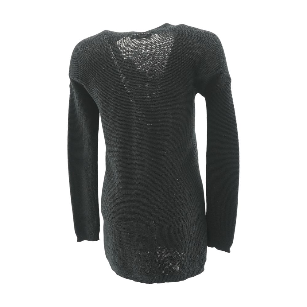 Black Solid Cardigan Sweater - Image 2