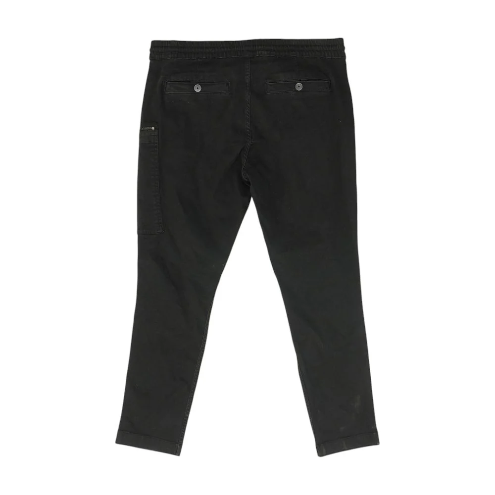 Black Solid Casual Pants - Image 2