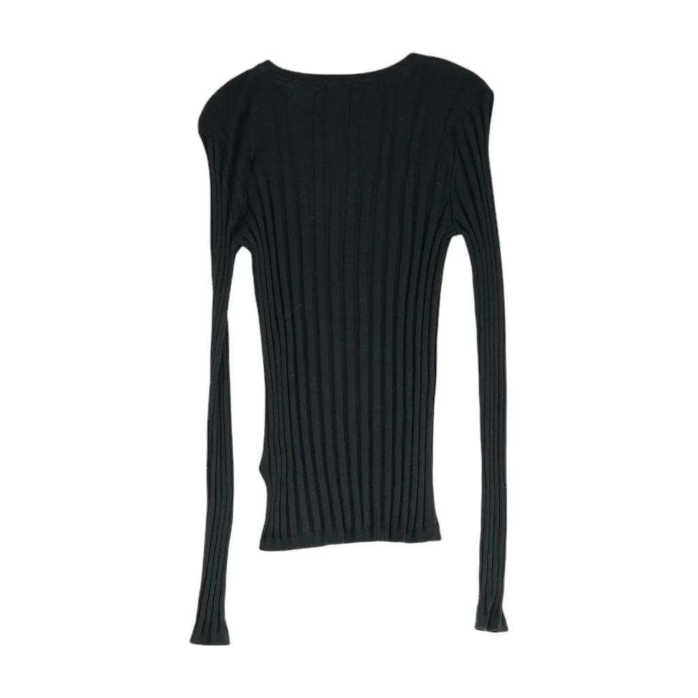 Black Solid Crewneck Knit Top - Image 3