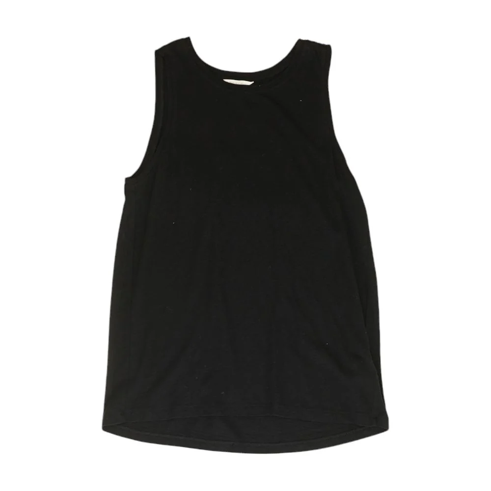 Black Solid Crewneck Tank