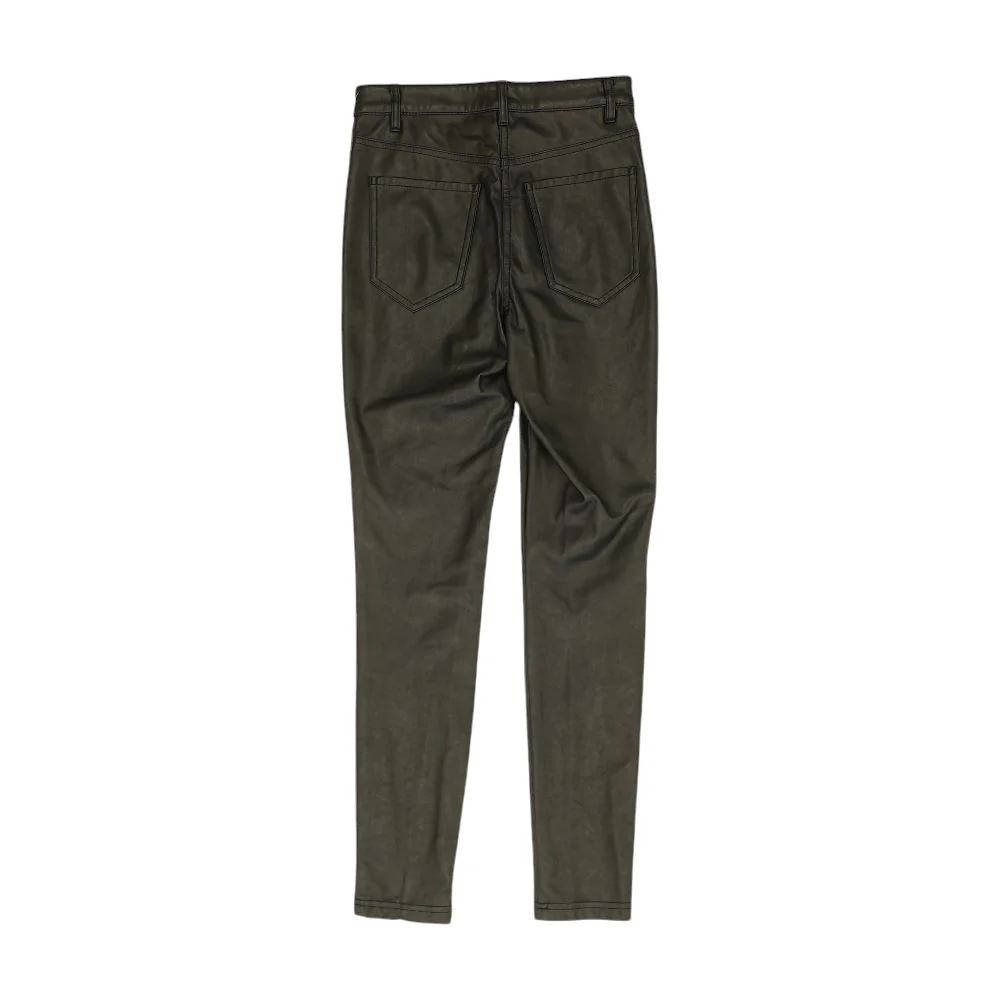 Black Solid Five Pocket Pants - Image 2