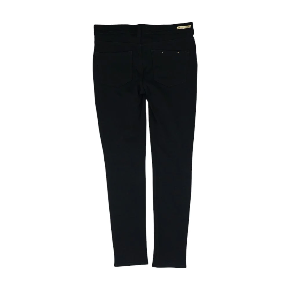 Black Solid Five Pocket Pants - Image 2