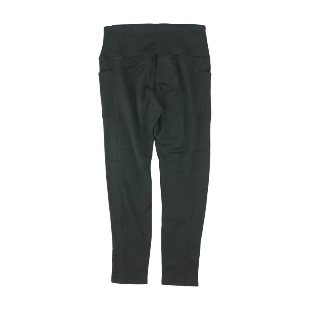 Black Solid Fleece Lined Leggings - Image 2