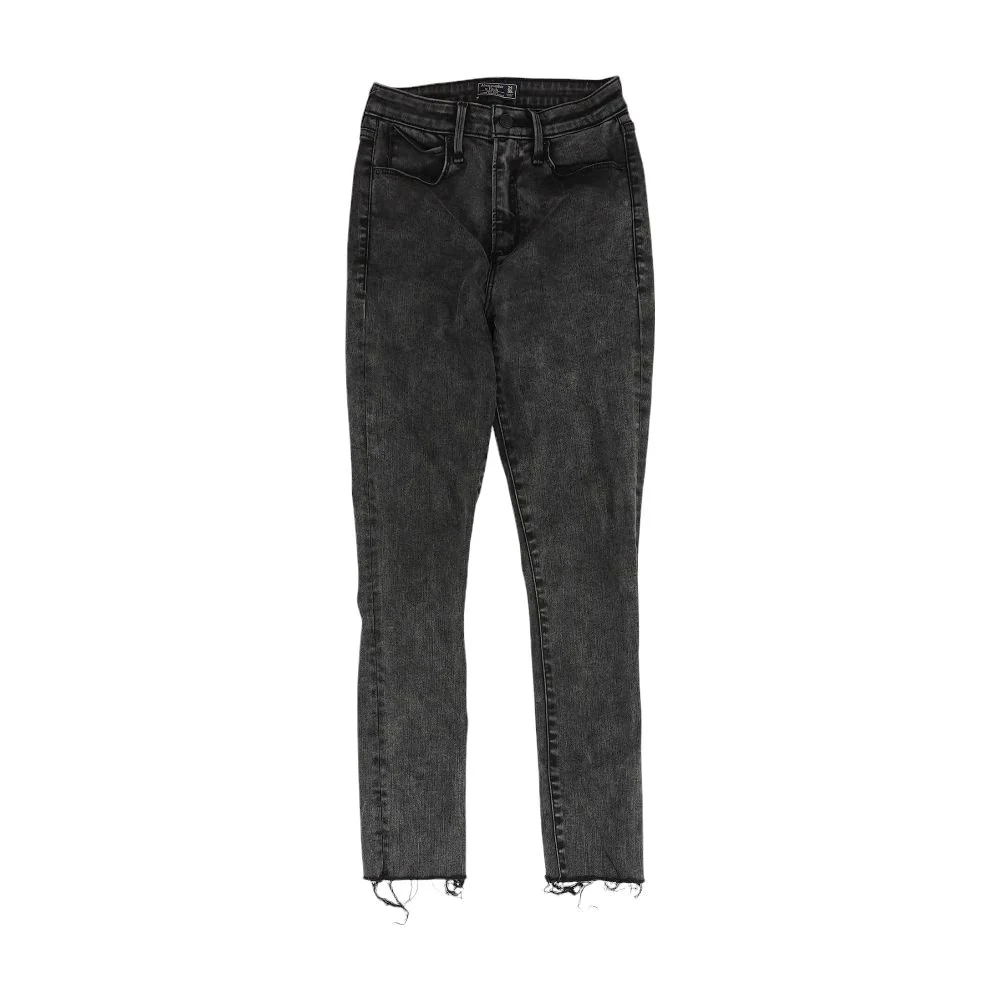 Black Solid High Rise Skinny Leg Jeans
