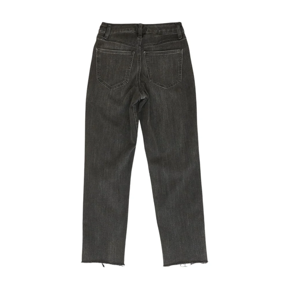 Black Solid High Rise Straight Leg Jeans - Image 2