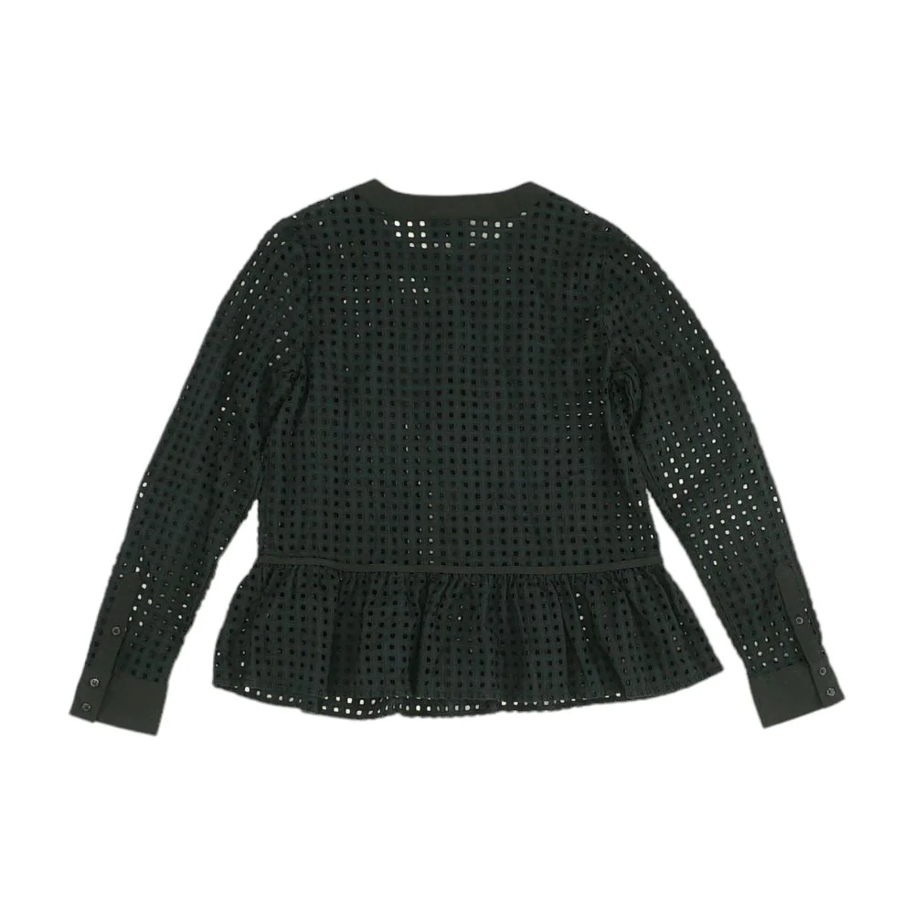 Black Solid Long Sleeve Blouse - Image 2