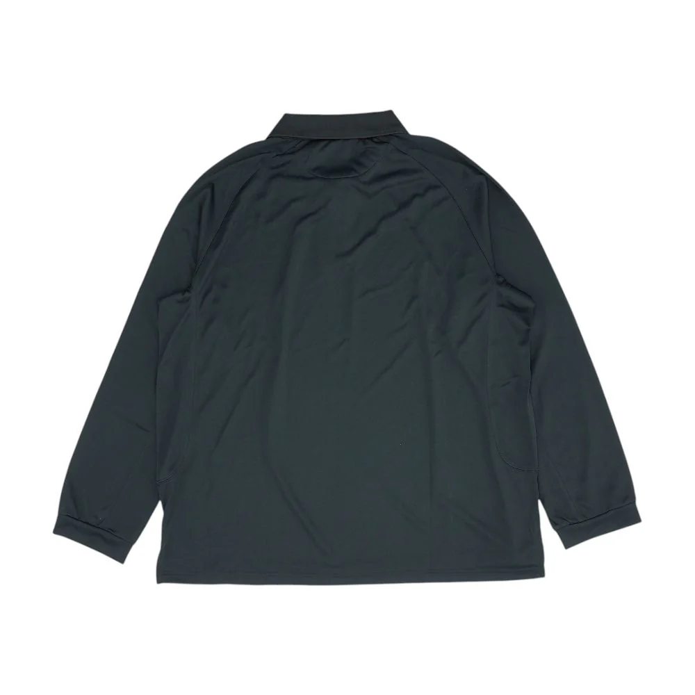 Black Solid Long Sleeve Polo - Image 2