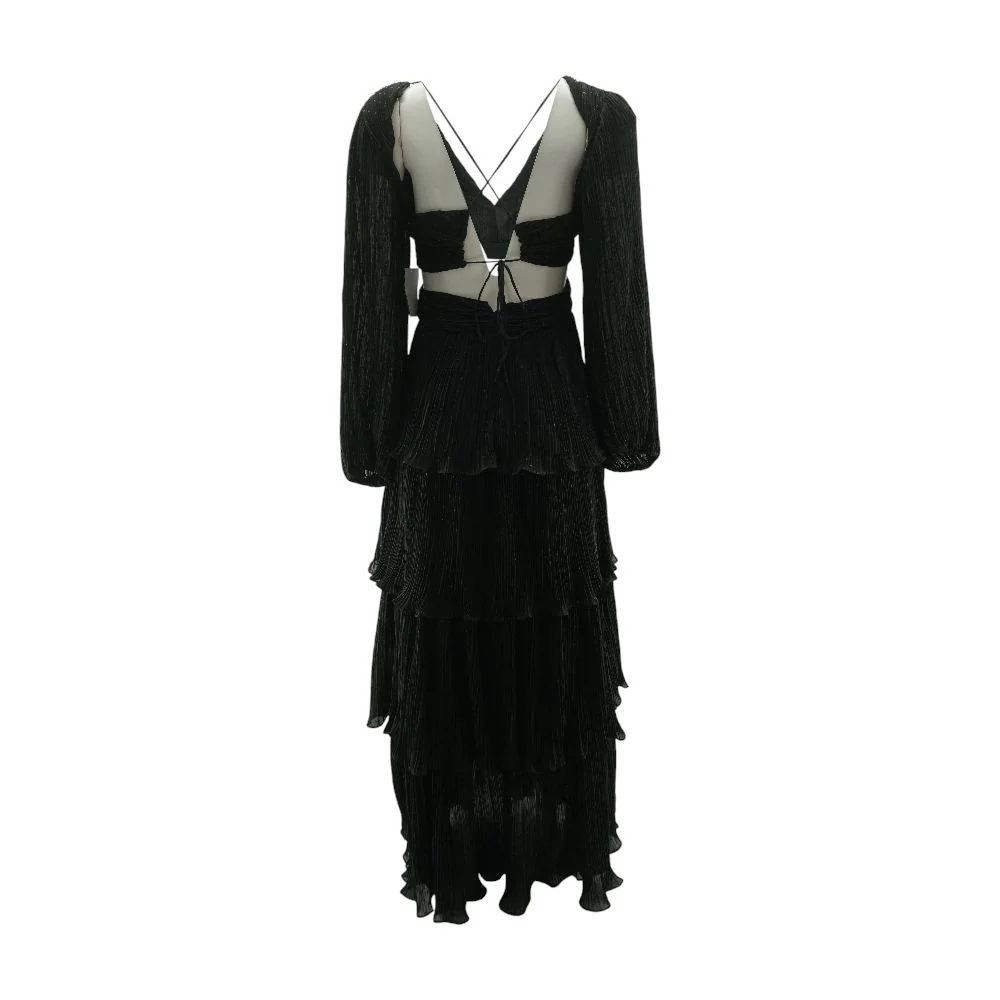 Black Solid Maxi Dress - Image 2