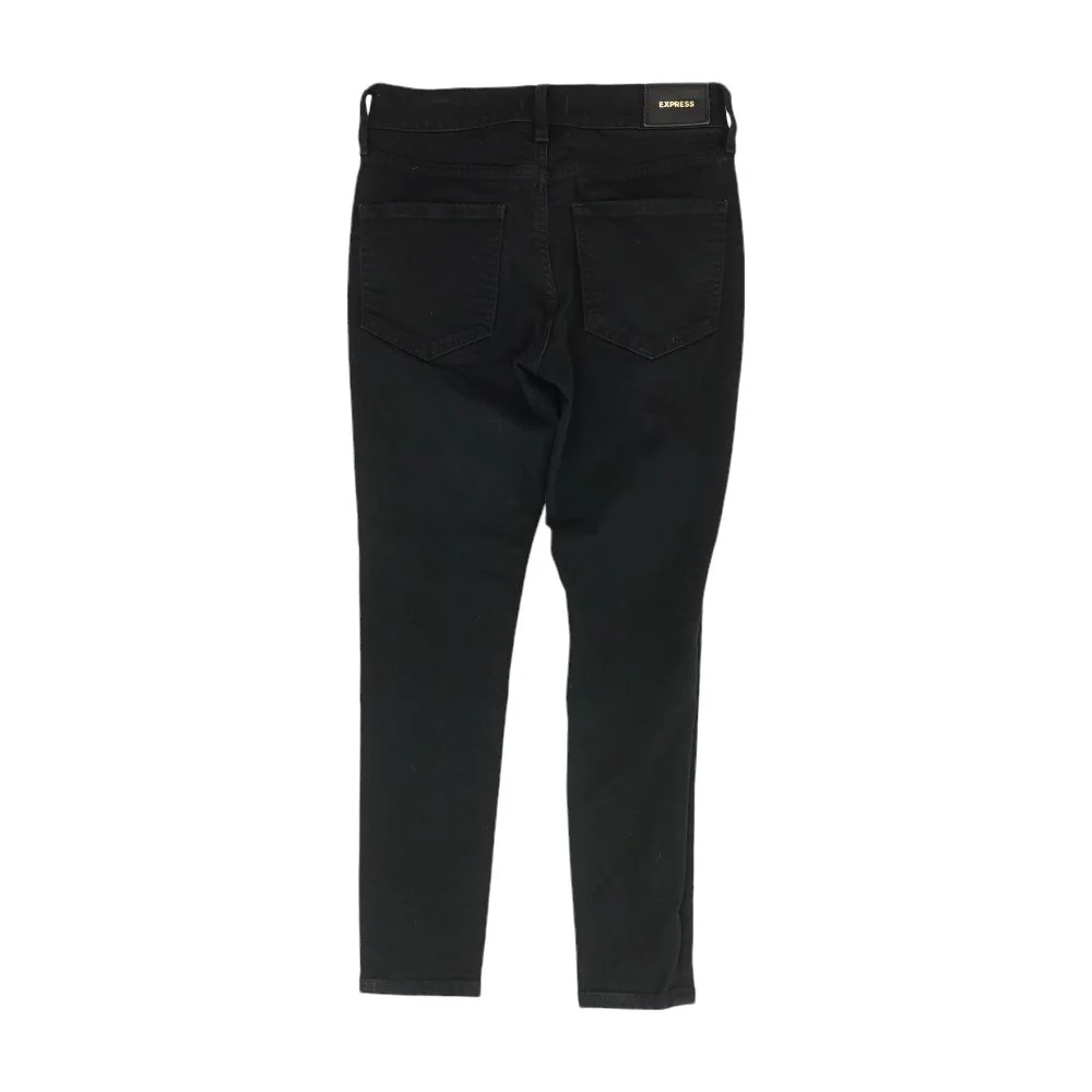 Black Solid Mid Rise Skinny Leg Jeans - Image 2