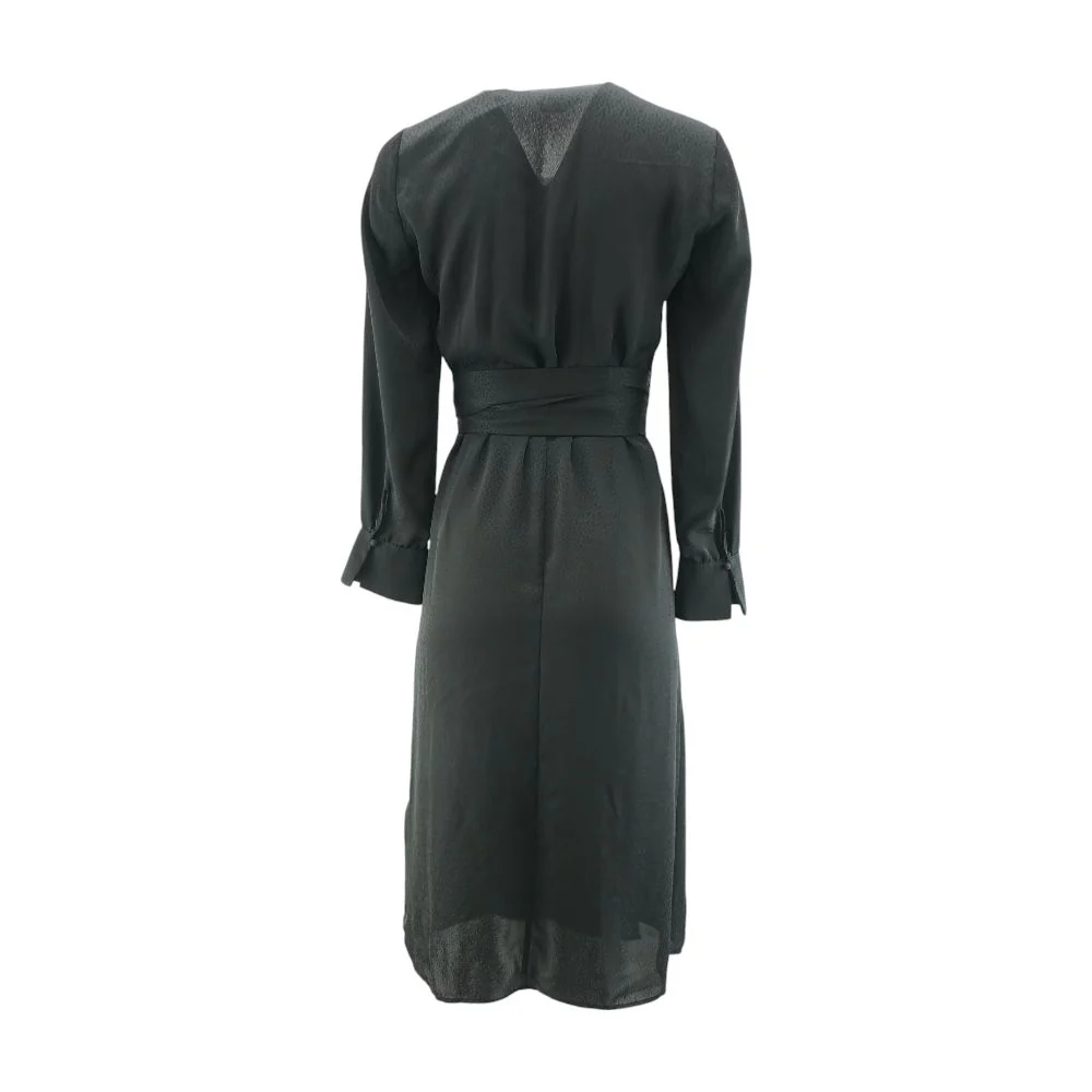 Black Solid Midi Dress - Image 2